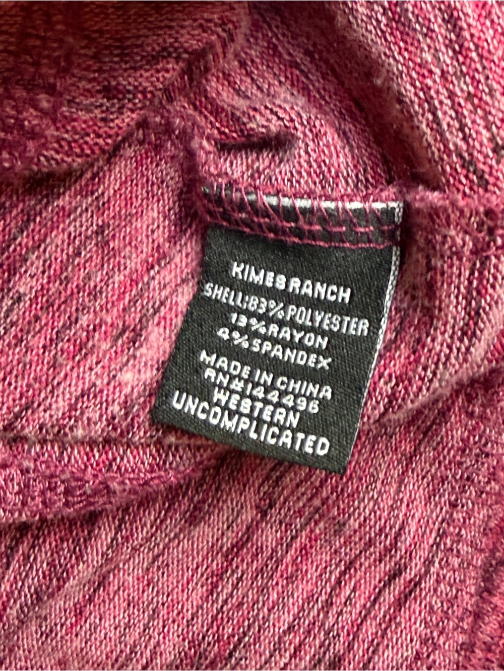 Kimes‎ Ranch Marled Raspberry Pullover Cowl Hoodie - Picture 5 of 9
